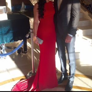 Tarik Ediz 92569 Embellished Red Gown